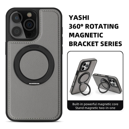 For iPhone 16 Pro Yashi 360 Degree Rotating MagSafe Holder Phone Case(Grey) - iPhone 16 Pro Cases by PMC Jewellery | Online Shopping South Africa | PMC Jewellery | Buy Now Pay Later Mobicred