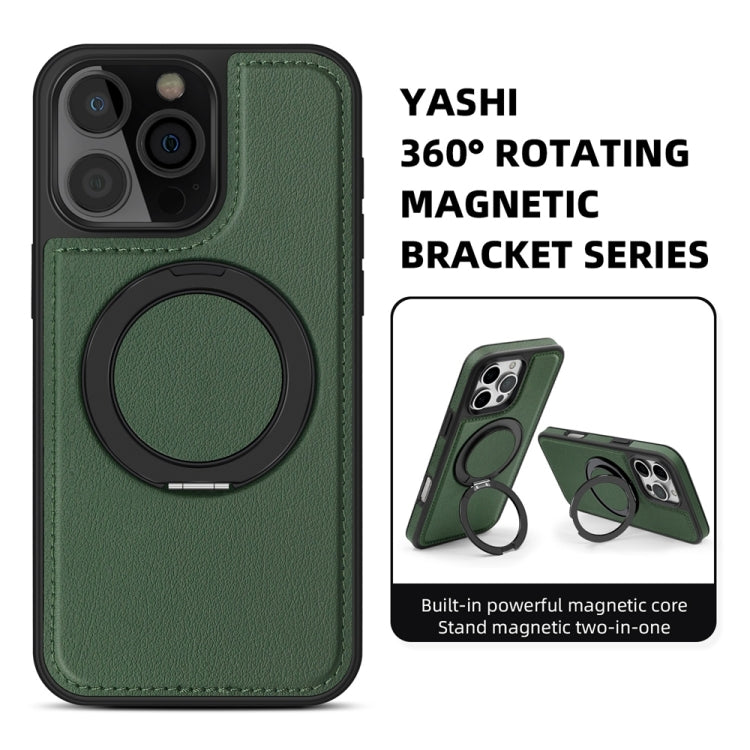 For iPhone 16 Pro Yashi 360 Degree Rotating MagSafe Holder Phone Case(Dark Green) - iPhone 16 Pro Cases by PMC Jewellery | Online Shopping South Africa | PMC Jewellery | Buy Now Pay Later Mobicred