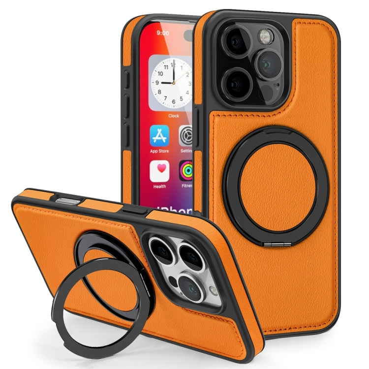 For iPhone 16 Pro Yashi 360 Degree Rotating MagSafe Holder Phone Case(Orange) - iPhone 16 Pro Cases by PMC Jewellery | Online Shopping South Africa | PMC Jewellery | Buy Now Pay Later Mobicred