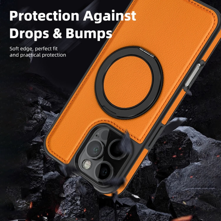 For iPhone 16 Pro Yashi 360 Degree Rotating MagSafe Holder Phone Case(Orange) - iPhone 16 Pro Cases by PMC Jewellery | Online Shopping South Africa | PMC Jewellery | Buy Now Pay Later Mobicred