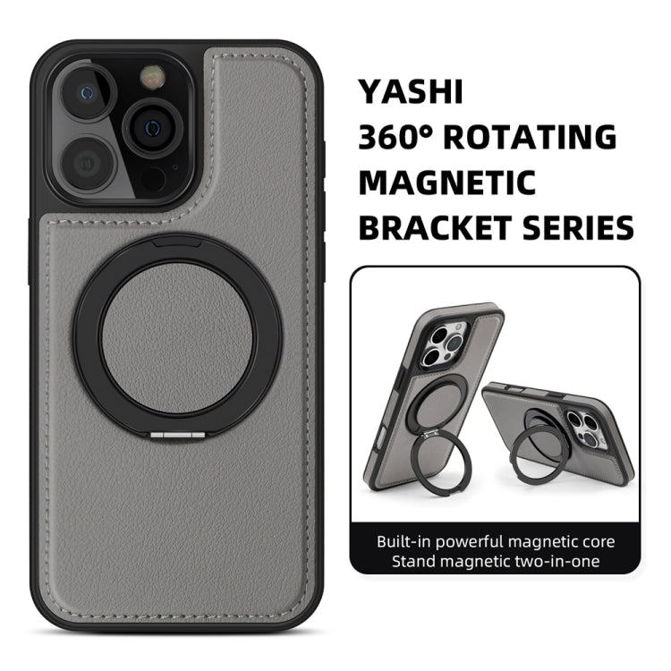 For iPhone 16 Yashi 360 Degree Rotating MagSafe Holder Phone Case(Grey) - iPhone 16 Cases by PMC Jewellery | Online Shopping South Africa | PMC Jewellery | Buy Now Pay Later Mobicred