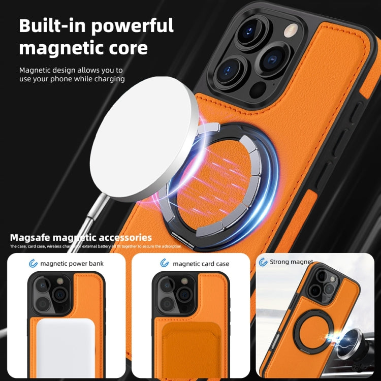 For iPhone 16 Yashi 360 Degree Rotating MagSafe Holder Phone Case(Orange) - iPhone 16 Cases by PMC Jewellery | Online Shopping South Africa | PMC Jewellery | Buy Now Pay Later Mobicred