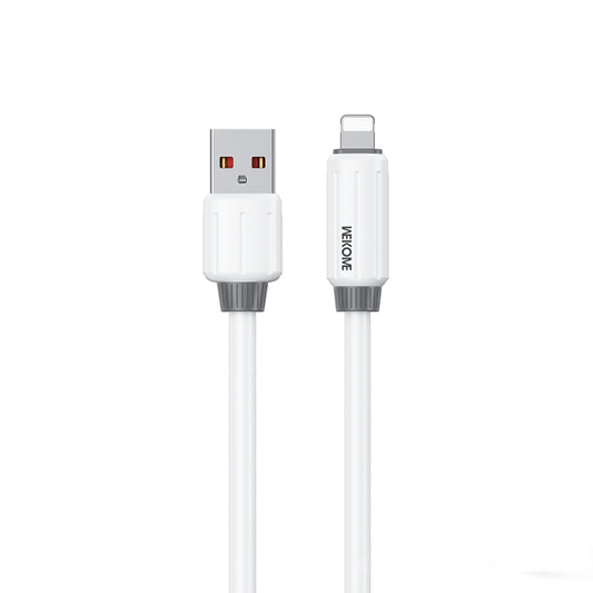 WK WDC-27i Elastic Genuine Silicone 1m 12W USB to 8 Pin Fast Charging Data Cable(White) - Normal Style Cable by WK | Online Shopping South Africa | PMC Jewellery | Buy Now Pay Later Mobicred