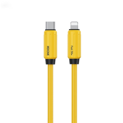 WK WDC-29 Elastic Genuine Silicone 1m PD30W Type-C to 8 Pin Fast Charging Data Cable(Yellow) - 2 in 1 Cable by WK | Online Shopping South Africa | PMC Jewellery | Buy Now Pay Later Mobicred