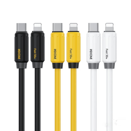 WK WDC-29 Elastic Genuine Silicone 1m PD30W Type-C to 8 Pin Fast Charging Data Cable(Yellow) - 2 in 1 Cable by WK | Online Shopping South Africa | PMC Jewellery | Buy Now Pay Later Mobicred