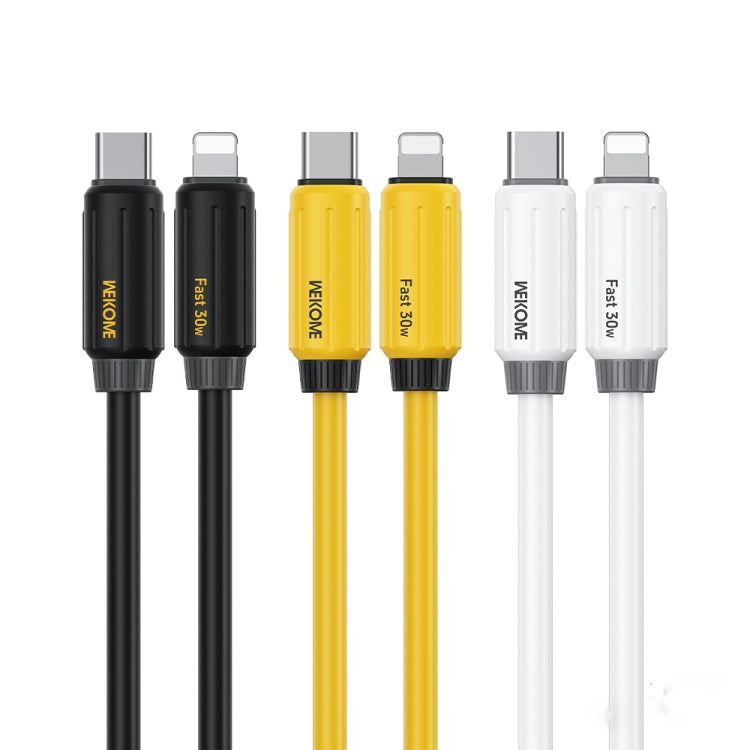 WK WDC-29 Elastic Genuine Silicone 1m PD30W Type-C to 8 Pin Fast Charging Data Cable(Black) - 2 in 1 Cable by WK | Online Shopping South Africa | PMC Jewellery | Buy Now Pay Later Mobicred