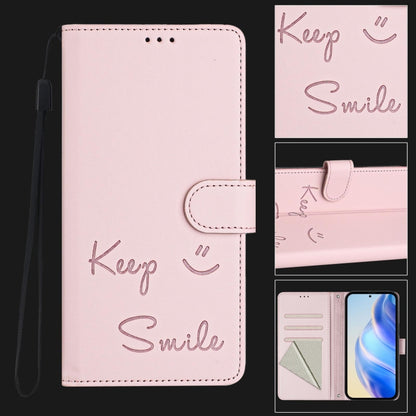 For Redmi K70 Ultra 5G Global Smile Embossing RFID Leather Phone Case(Pink) - Xiaomi Cases by PMC Jewellery | Online Shopping South Africa | PMC Jewellery | Buy Now Pay Later Mobicred