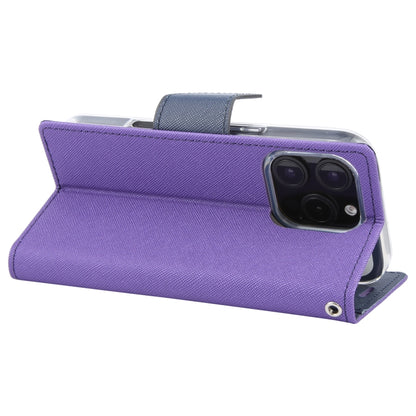 For iPhone 16 Pro Max GOOSPERY FANCY DIARY Cross Texture Leather Phone Case(Purple) - iPhone 16 Pro Max Cases by GOOSPERY | Online Shopping South Africa | PMC Jewellery | Buy Now Pay Later Mobicred