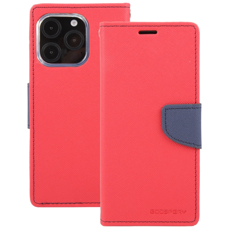 For iPhone 16 Pro Max GOOSPERY FANCY DIARY Cross Texture Leather Phone Case(Red) - iPhone 16 Pro Max Cases by GOOSPERY | Online Shopping South Africa | PMC Jewellery | Buy Now Pay Later Mobicred