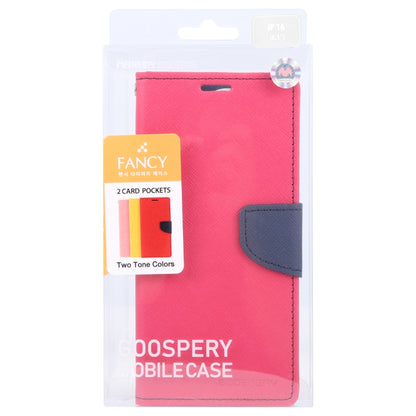 For iPhone 16 GOOSPERY FANCY DIARY Cross Texture Leather Phone Case(Rose Red) - iPhone 16 Cases by GOOSPERY | Online Shopping South Africa | PMC Jewellery | Buy Now Pay Later Mobicred