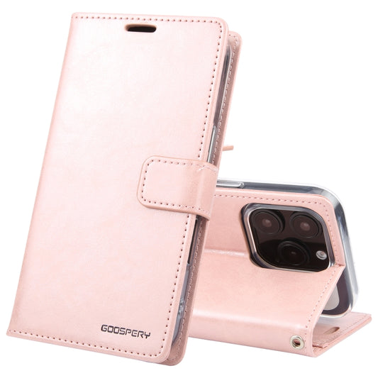 For iPhone 16 Pro GOOSPERY BLUE MOON Crazy Horse Texture Leather Phone Case(Rose Gold) - iPhone 16 Pro Cases by GOOSPERY | Online Shopping South Africa | PMC Jewellery | Buy Now Pay Later Mobicred