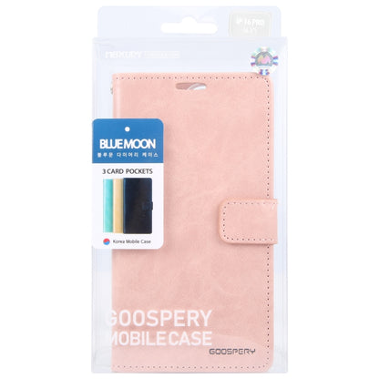 For iPhone 16 Pro GOOSPERY BLUE MOON Crazy Horse Texture Leather Phone Case(Rose Gold) - iPhone 16 Pro Cases by GOOSPERY | Online Shopping South Africa | PMC Jewellery | Buy Now Pay Later Mobicred