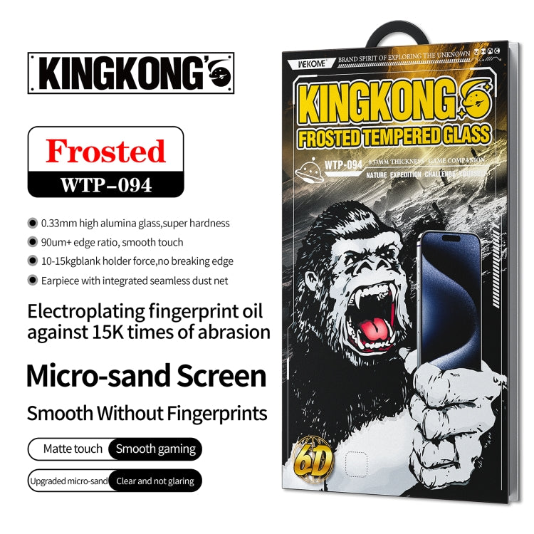 For iPhone 16 Pro WK WTP-094 King Kong 6D Curved Frosted Tempered Glass Film - iPhone 16 Pro Tempered Glass by WK | Online Shopping South Africa | PMC Jewellery | Buy Now Pay Later Mobicred