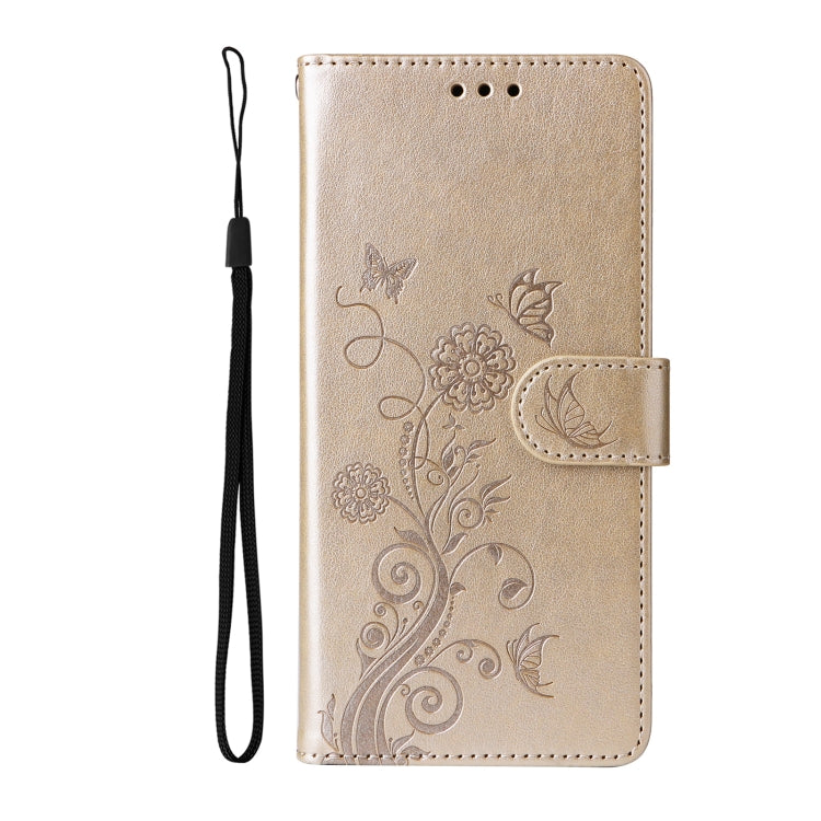 For Redmi K70 Ultra Embossed Butterfly Flowers Leather Phone Case(Gold) - Xiaomi Cases by PMC Jewellery | Online Shopping South Africa | PMC Jewellery | Buy Now Pay Later Mobicred