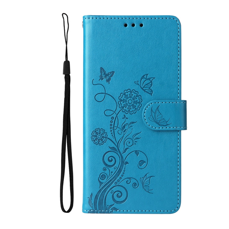 For Redmi K70 Ultra Embossed Butterfly Flowers Leather Phone Case(Blue) - Xiaomi Cases by PMC Jewellery | Online Shopping South Africa | PMC Jewellery | Buy Now Pay Later Mobicred