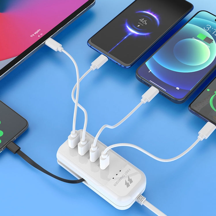 5 in 1 2 x PD 66W, 2 x USB Fast Charger Smart Power Socket, Length:1m(UK Plug) - Multifunction Charger by PMC Jewellery | Online Shopping South Africa | PMC Jewellery | Buy Now Pay Later Mobicred