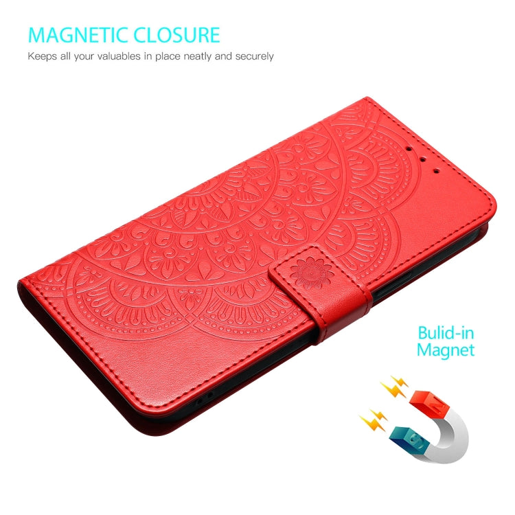 For Motorola Edge 2024 Flower Embossed Leather Phone Case(Red) - Motorola Cases by PMC Jewellery | Online Shopping South Africa | PMC Jewellery | Buy Now Pay Later Mobicred