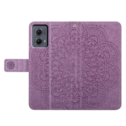 For Motorola Edge 2024 Flower Embossed Leather Phone Case(Purple) - Motorola Cases by PMC Jewellery | Online Shopping South Africa | PMC Jewellery | Buy Now Pay Later Mobicred