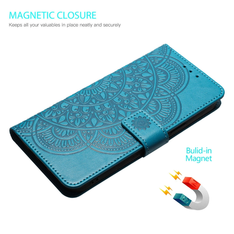 For Motorola Edge 2024 Flower Embossed Leather Phone Case(Blue) - Motorola Cases by PMC Jewellery | Online Shopping South Africa | PMC Jewellery | Buy Now Pay Later Mobicred