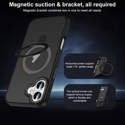 For iPhone 16 Skin Feel MagSafe Magnetic Holder Phone Case(Bronze Gold) - iPhone 16 Cases by PMC Jewellery | Online Shopping South Africa | PMC Jewellery | Buy Now Pay Later Mobicred