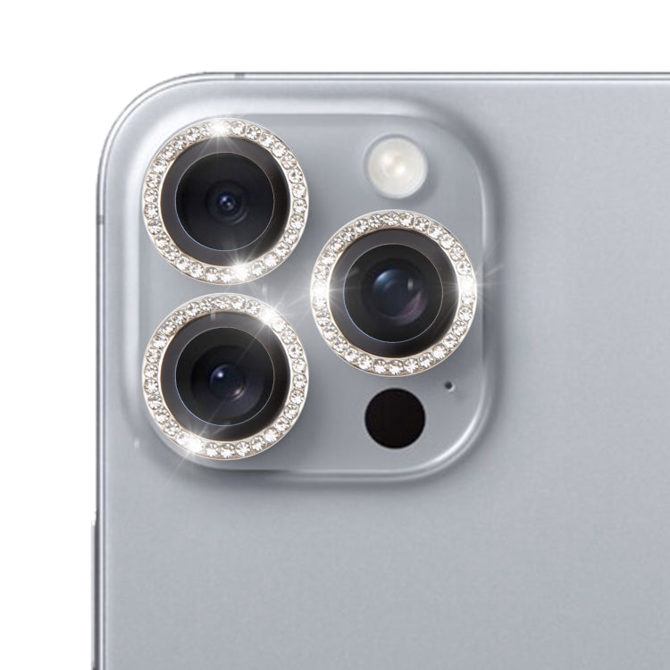 For iPhone 16 Pro / 16 Pro Max 9H Point Drill Camera Lens Protector Ring(Silver) - iPhone 16 Pro Max Tempered Glass by PMC Jewellery | Online Shopping South Africa | PMC Jewellery | Buy Now Pay Later Mobicred