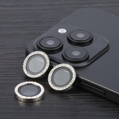 For iPhone 16 Pro / 16 Pro Max 9H Point Drill Camera Lens Protector Ring(Silver) - iPhone 16 Pro Max Tempered Glass by PMC Jewellery | Online Shopping South Africa | PMC Jewellery | Buy Now Pay Later Mobicred