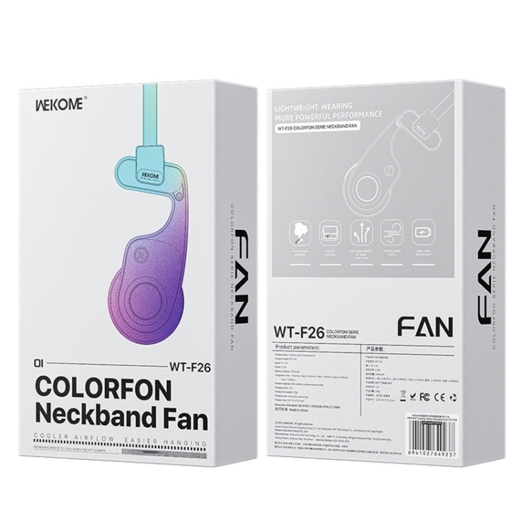 WEKOME WT-F26 Colorfon Series Neckband Fan(White) - Electric Fans by PMC Jewellery | Online Shopping South Africa | PMC Jewellery | Buy Now Pay Later Mobicred