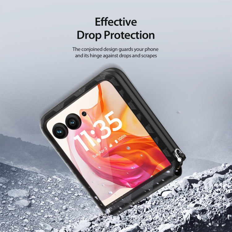 For Motorola Razr 50 Ultra DUX DUCIS Fitt Series TPU + PU Texture Full Cover Phone Case(Black) - Motorola Cases by DUX DUCIS | Online Shopping South Africa | PMC Jewellery | Buy Now Pay Later Mobicred