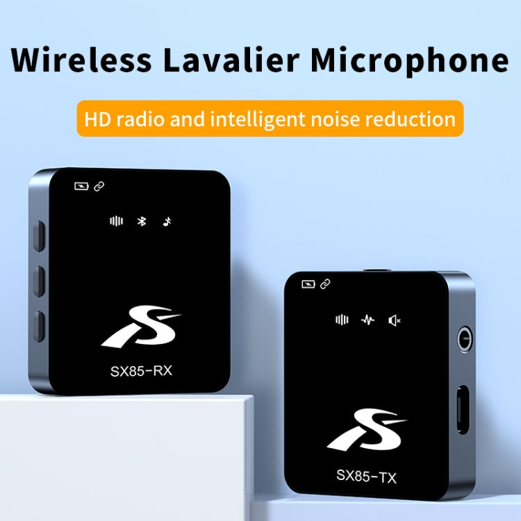 SX85 1 TX + 2 RX Square Smart Noise Reduction Lavalier Wireless Microphone(8 Pin) - Microphone by PMC Jewellery | Online Shopping South Africa | PMC Jewellery | Buy Now Pay Later Mobicred