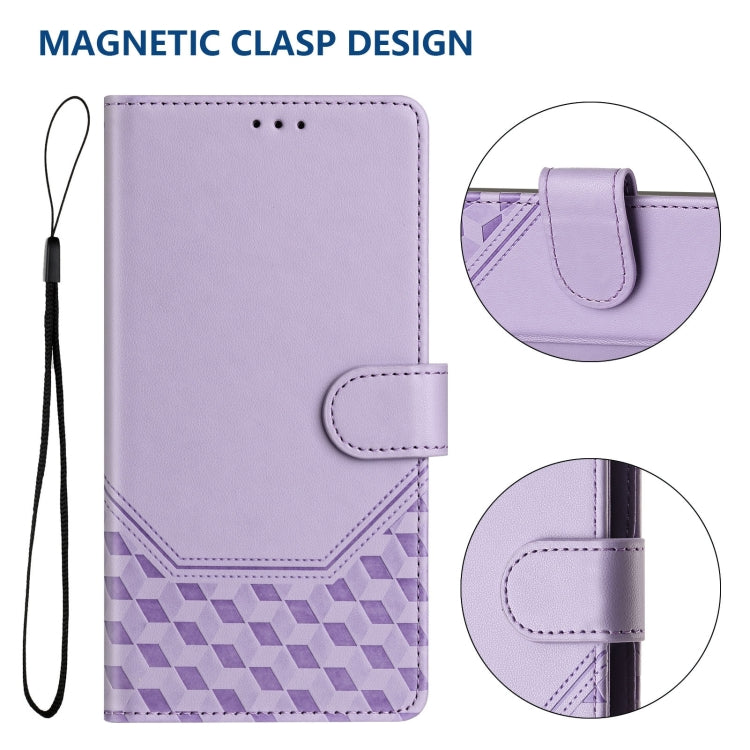 For Ulefone Note 14 Honeycomb Embossing RFID Leather Phone Case(Light Purple) - Ulefone Cases by PMC Jewellery | Online Shopping South Africa | PMC Jewellery | Buy Now Pay Later Mobicred