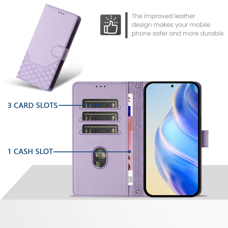 For Ulefone Note 17 Pro Honeycomb Embossing RFID Leather Phone Case(Light Purple) - Ulefone Cases by PMC Jewellery | Online Shopping South Africa | PMC Jewellery | Buy Now Pay Later Mobicred