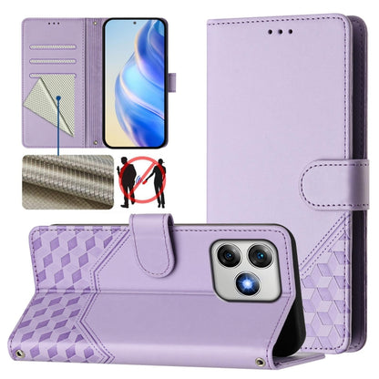 For Ulefone Note 18 Ultra Honeycomb Embossing RFID Leather Phone Case(Light Purple) - Ulefone Cases by PMC Jewellery | Online Shopping South Africa | PMC Jewellery | Buy Now Pay Later Mobicred