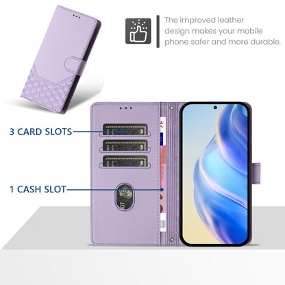 For Sony Xperia 10 VI 2024 Honeycomb Embossing RFID Leather Phone Case(Light Purple) - Sony Cases by PMC Jewellery | Online Shopping South Africa | PMC Jewellery | Buy Now Pay Later Mobicred