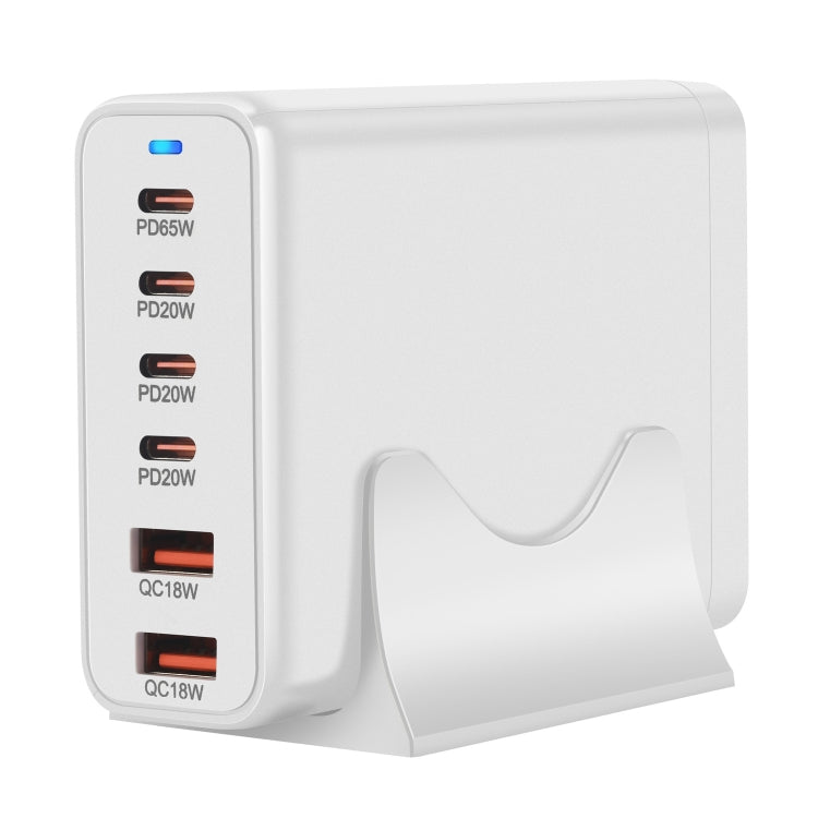 155W 4Type-C, 2USB 6-Ports Desktop Fast Charger, Plug Type:UK Plug(White) - Multifunction Charger by PMC Jewellery | Online Shopping South Africa | PMC Jewellery | Buy Now Pay Later Mobicred