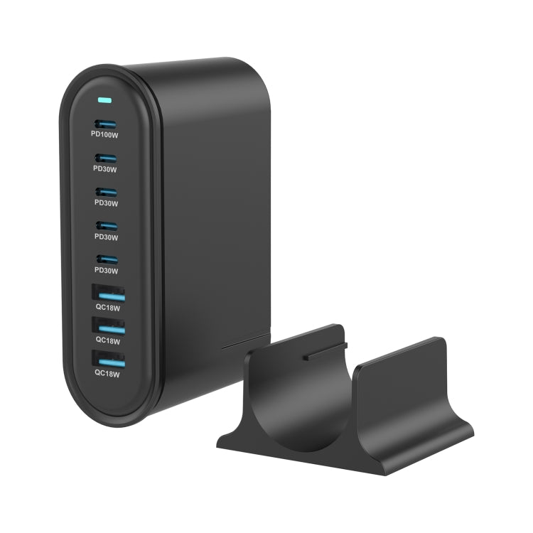 YMX-968 268W 5Type-C, 3USB 8-Ports Desktop Fast Charger, Plug Type:US Plug(Black) - Multifunction Charger by PMC Jewellery | Online Shopping South Africa | PMC Jewellery | Buy Now Pay Later Mobicred