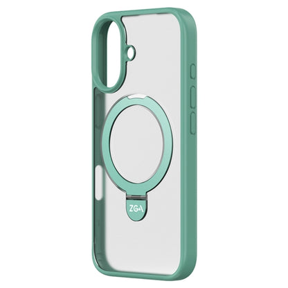 For iPhone 16 Plus ZGA Magsafe Holder PC Hybrid TPU Phone Case(Green) - iPhone 15 Plus Cases by ZGA | Online Shopping South Africa | PMC Jewellery | Buy Now Pay Later Mobicred