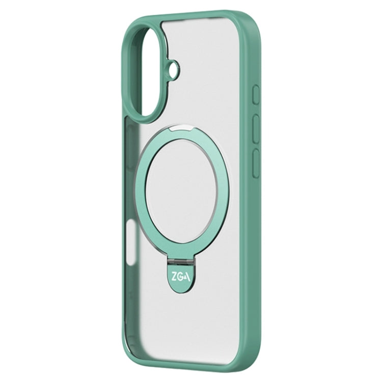 For iPhone 16 ZGA Magsafe Holder PC Hybrid TPU Phone Case(Green) - iPhone 15 Cases by ZGA | Online Shopping South Africa | PMC Jewellery | Buy Now Pay Later Mobicred