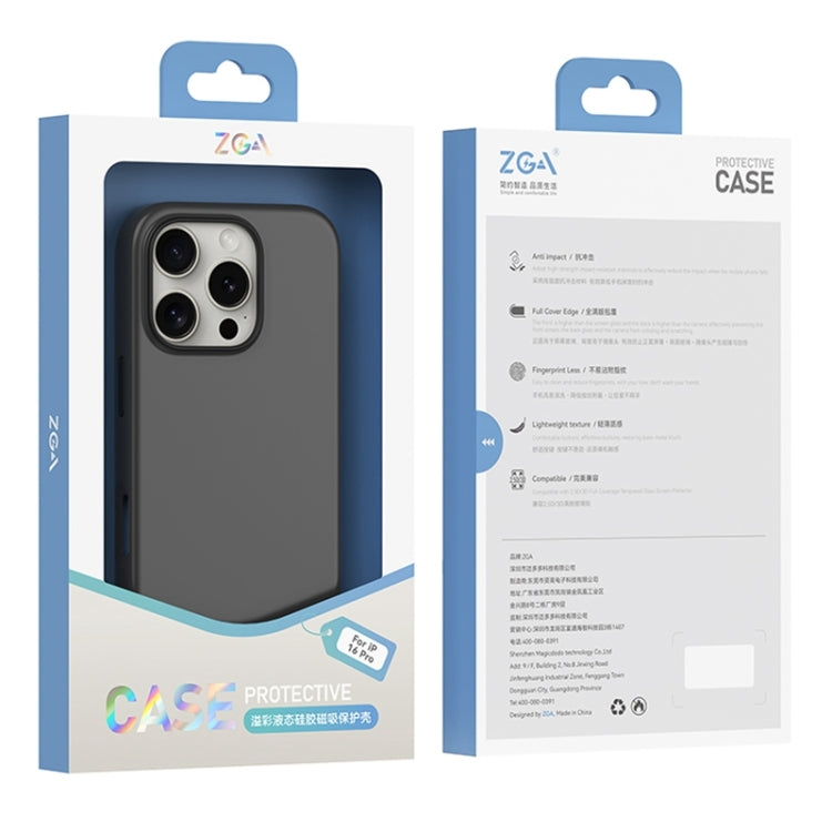 For iPhone 16 Pro Max ZGA Colorful Liquid Silicone Magsafe Phone Case(Grey) - iPhone 16 Pro Max Cases by ZGA | Online Shopping South Africa | PMC Jewellery | Buy Now Pay Later Mobicred