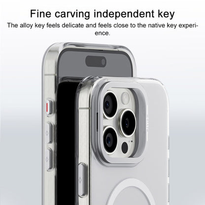 For iPhone 16 TGVIS Stand Series MagSafe Phone Case with Lens Frame Holder(Transparent) - iPhone 16 Cases by TGVIS | Online Shopping South Africa | PMC Jewellery | Buy Now Pay Later Mobicred