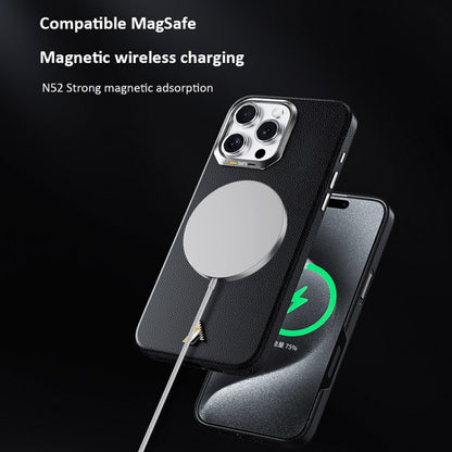 For iPhone 16 Pro Max TGVIS VIDA Series MagSafe Magnetic PU Leather Phone Case(White) - iPhone 16 Pro Max Cases by TGVIS | Online Shopping South Africa | PMC Jewellery | Buy Now Pay Later Mobicred