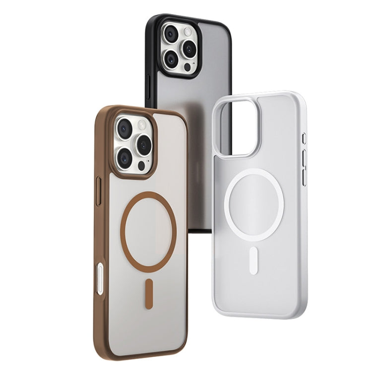 For iPhone 16 TGVIS GRACE Series MagSafe Frosted Translucent Phone Case(White) - iPhone 16 Cases by TGVIS | Online Shopping South Africa | PMC Jewellery | Buy Now Pay Later Mobicred