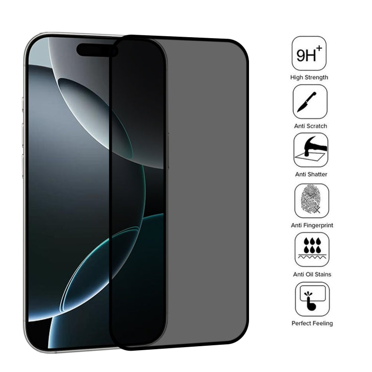 For iPhone 16 Pro 25pcs Full Cover Anti-spy Silk Screen Tempered Glass Film - iPhone 16 Pro Tempered Glass by PMC Jewellery | Online Shopping South Africa | PMC Jewellery | Buy Now Pay Later Mobicred