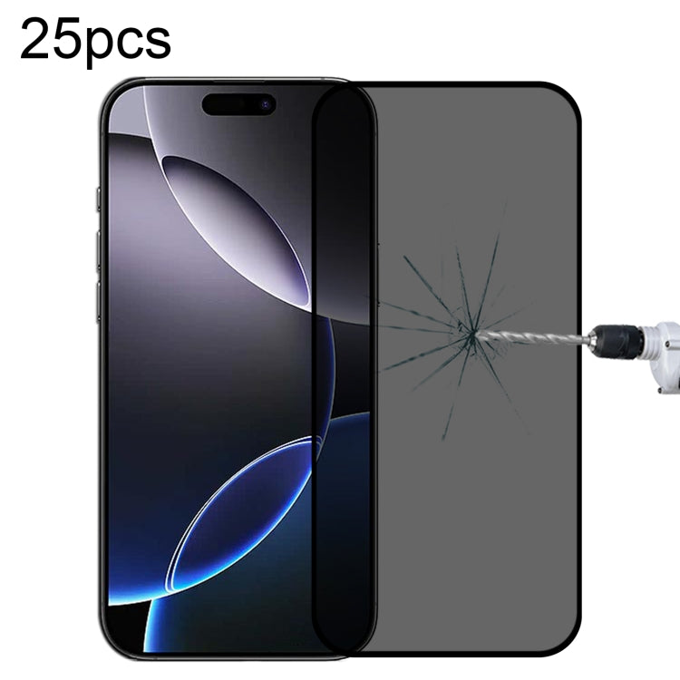 For iPhone 16 Pro Max 25pcs Full Cover Anti-spy Silk Screen Tempered Glass Film - iPhone 16 Pro Max Tempered Glass by PMC Jewellery | Online Shopping South Africa | PMC Jewellery | Buy Now Pay Later Mobicred