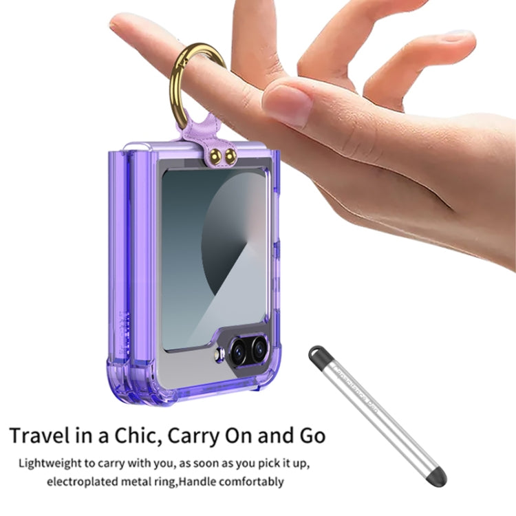 For Samsung Galaxy Z Flip6 GKK Airbag Protective Phone Case with Ring & Pen(Transparent) - Galaxy Z Flip6 5G Cases by GKK | Online Shopping South Africa | PMC Jewellery | Buy Now Pay Later Mobicred