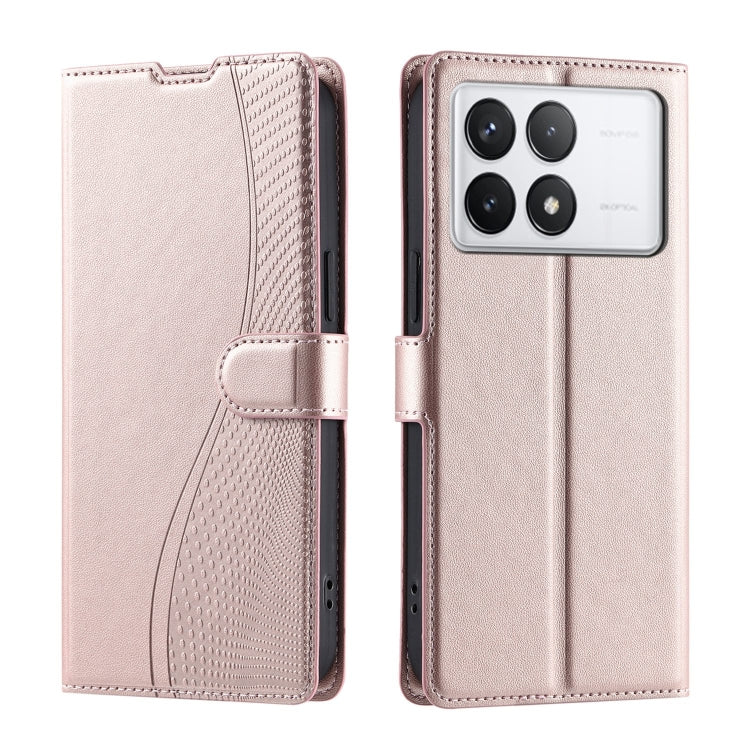 For Redmi K70 Voltage Ultra-thin Dot Leather Phone Case(Rose Gold) - K70 Cases by PMC Jewellery | Online Shopping South Africa | PMC Jewellery | Buy Now Pay Later Mobicred