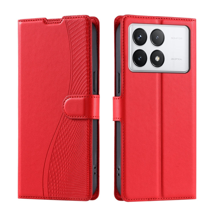 For Redmi K70 Voltage Ultra-thin Dot Leather Phone Case(Red) - K70 Cases by PMC Jewellery | Online Shopping South Africa | PMC Jewellery | Buy Now Pay Later Mobicred