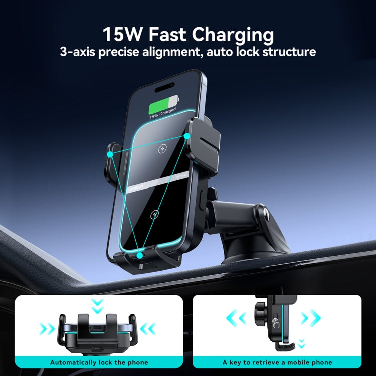 JOYROOM JR-ZS246S Car Instrument Platform Wireless Charger Phone Holder(Black) - Wireless Charger Holders by JOYROOM | Online Shopping South Africa | PMC Jewellery | Buy Now Pay Later Mobicred