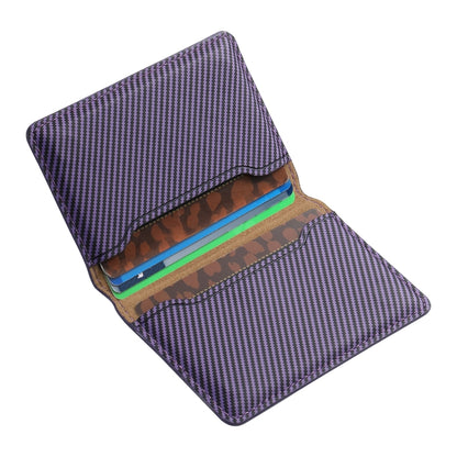 Denior V13 Magsafe Wallet Carbon Fiber Texture Leather Magnetic Card Holder Bag(Purple) - Others Accessories by Denior | Online Shopping South Africa | PMC Jewellery | Buy Now Pay Later Mobicred