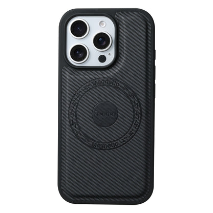 For iPhone 16 Pro Denior Carbon Fiber Texture Leather MagSafe Phone Case(Black) - iPhone 16 Pro Cases by Denior | Online Shopping South Africa | PMC Jewellery | Buy Now Pay Later Mobicred