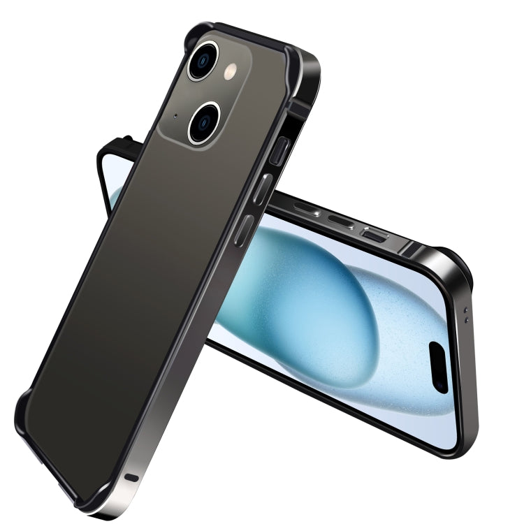 For iPhone 16 TPU + Aluminum Alloy Frame Phone Case(Black) - iPhone 16 Cases by PMC Jewellery | Online Shopping South Africa | PMC Jewellery | Buy Now Pay Later Mobicred